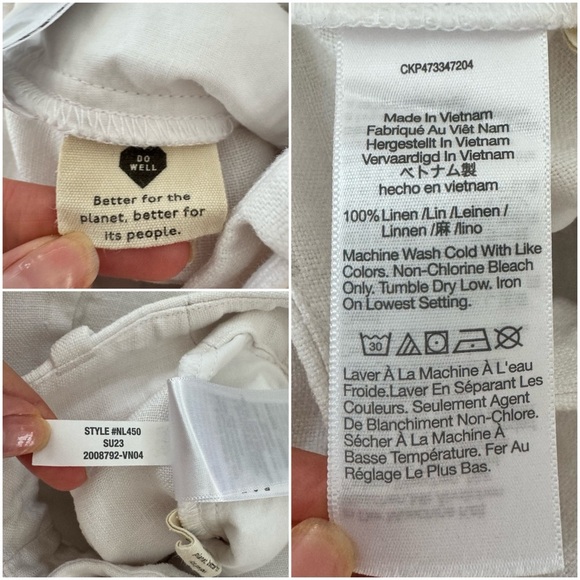 Madewell Harlow Wide-Leg Pant in 100% Linen Size 00 in Eyelet White - Picture 4 of 16